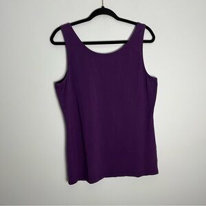 Talbots Women’s Tank Top Eggplant Stretch Knit Blouse Top Size L